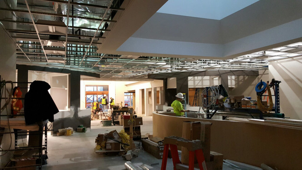 Western Maine Medical Office Building lobby under construction