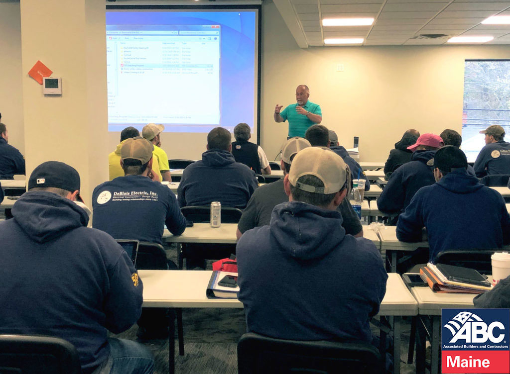Deblois electricians attending a training